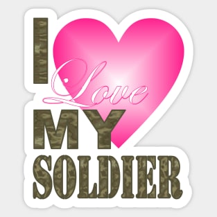 1980s camo camouflage I Love My Soldier Military Family Sticker